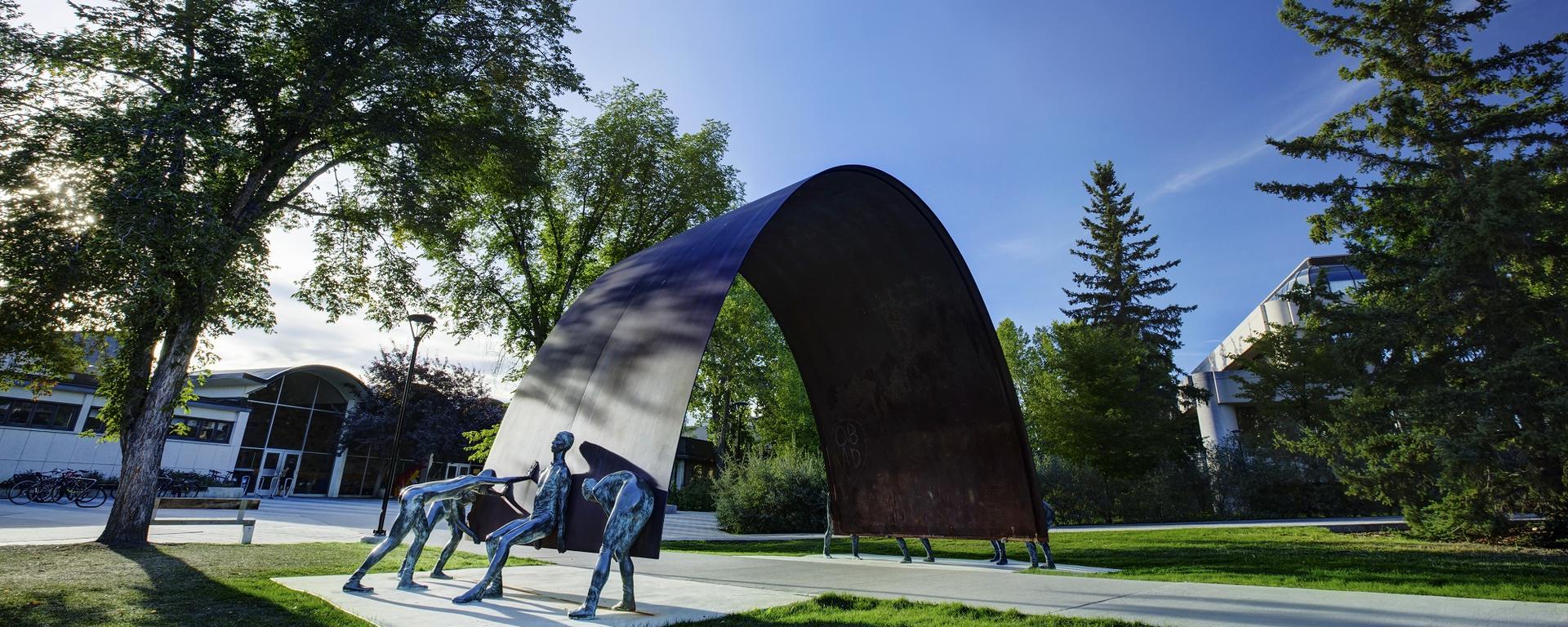 sculpture outside of Kinesiology building a