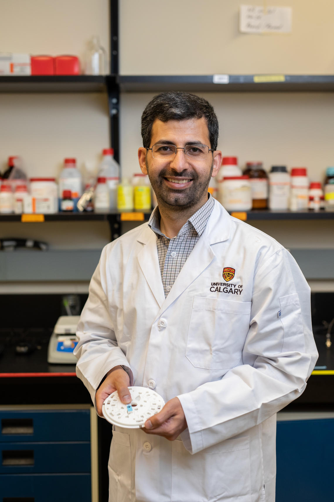 Amir Sanati-Nezhad is assistant professor in the Department of Mechanical and Manufacturing Engineering. His research is working toward quickly and efficiently analyzing every aspect of a blood sample, speeding up treatment time for patients.
