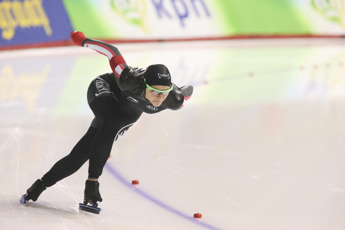 Marsha Hudey will compete in the 500 metre long-track speedskating competition at the Pyeongchang Olympics.