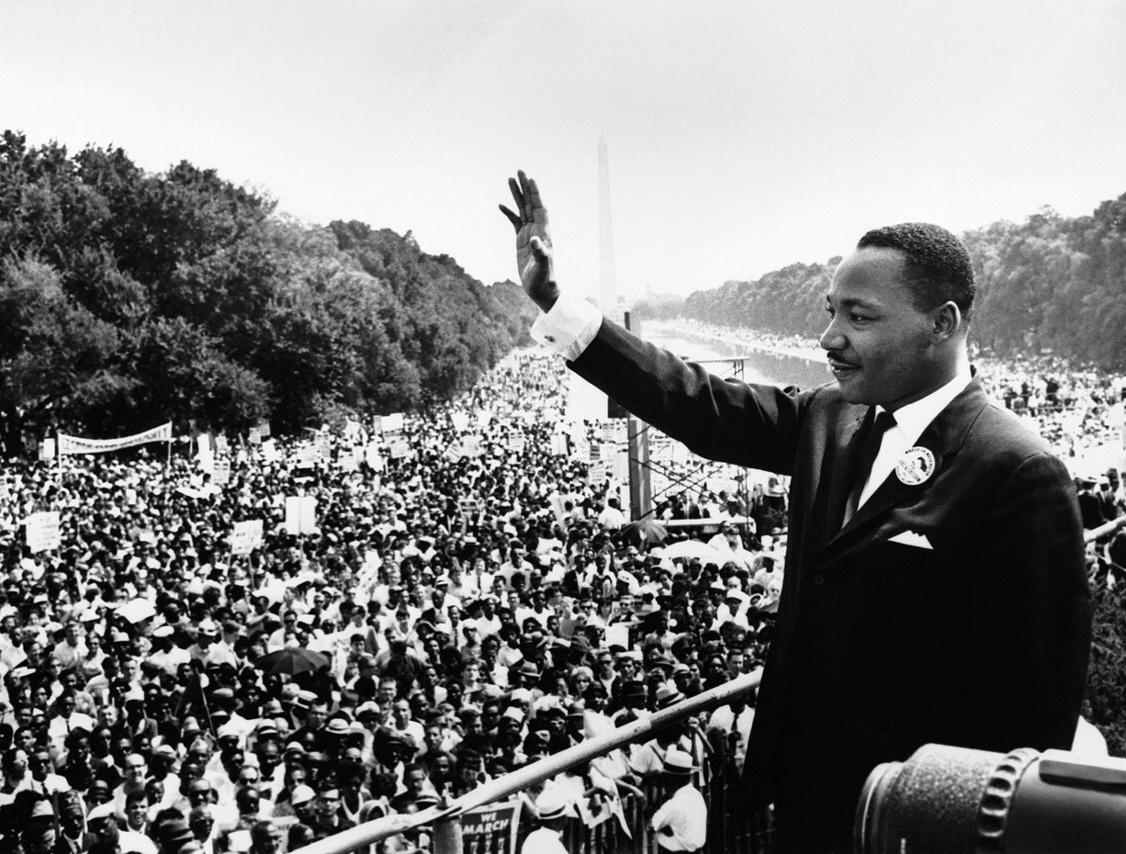 Martin Luther King Jr. addresses a crowd from the steps of the Lincoln Memorial where he delivered his famous, I Have a Dream, speech during the Aug. 28, 1963, march on Washington, D.C.