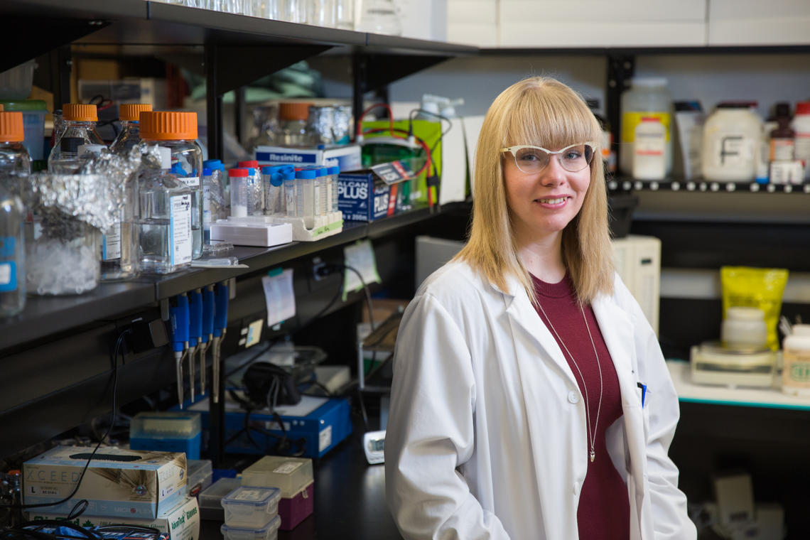 Dr. Holly Mewhort, a cardiac surgery resident and PhD candidate at the Cumming School of Medicine's Libin Cardiovascular Institute of Alberta, was recognized with an award at the Canadian Cardiovascular Congress for a tissue engineering approach involving an extracellular matrix patch created to treat or prevent heart failure following a heart attack.