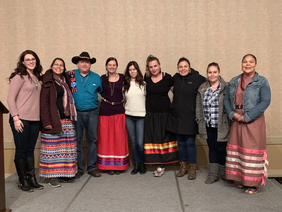 Karlee Fellner, fourth from left, associate professor in the Werklund School of Education, and her collaborators from the Siksikaitsitapi were recently awarded a SSHRC Indigenous Research Capacity and Reconciliation — Connection Grant. Photos courtesy Karlee Fellner