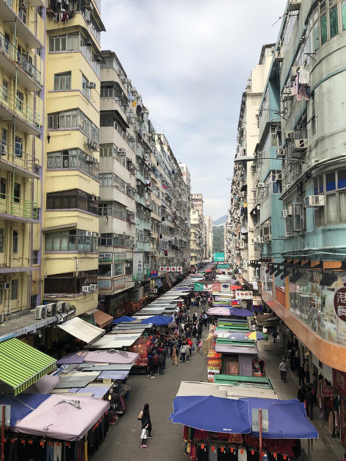 A street market in Hong Kong