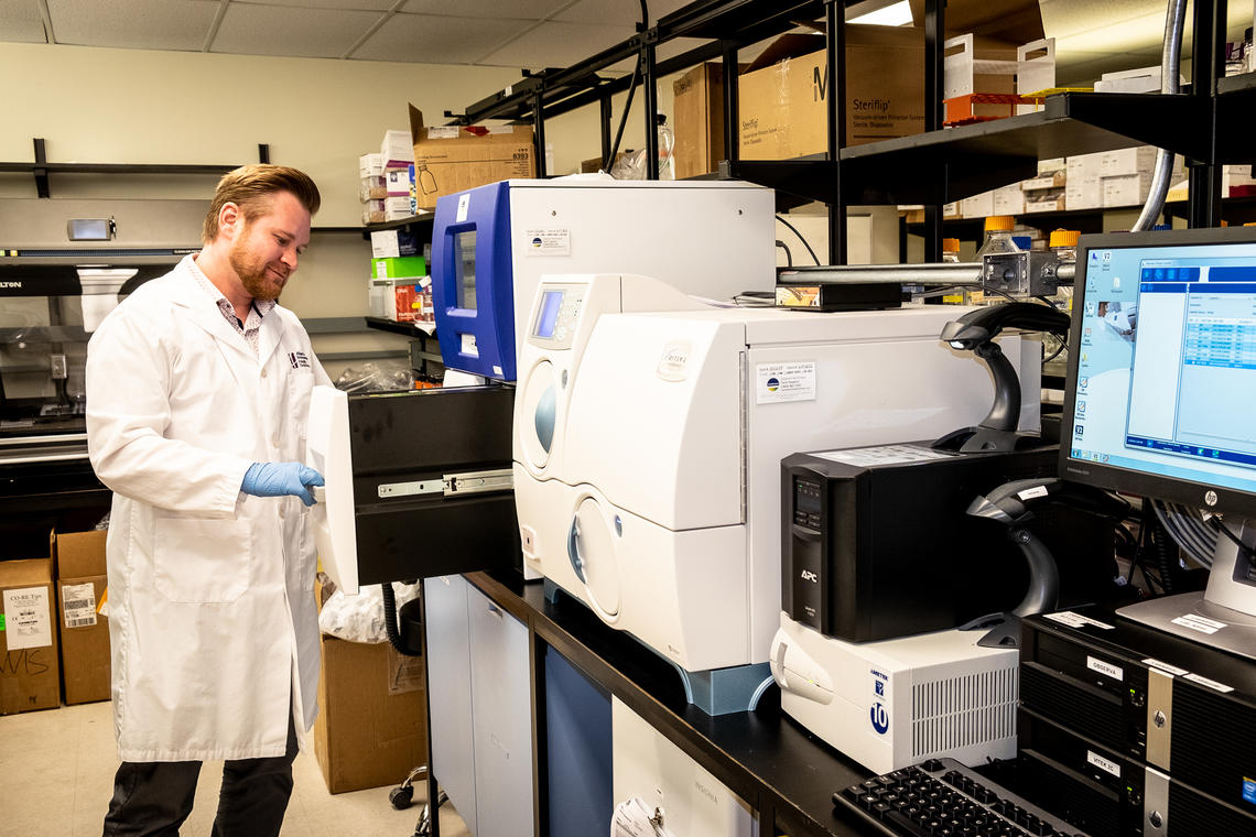 Research Associate Dr. Tom Rydzak optimizes new diagnostic tests for use on real-world clinical tools.