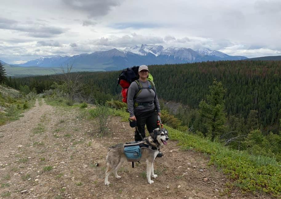 Melissa Kormos hiking in Jasper