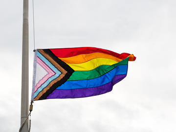 Pride Flag 2019A Progress Pride artwork was installed outside MacEwan Student Centre for the week.