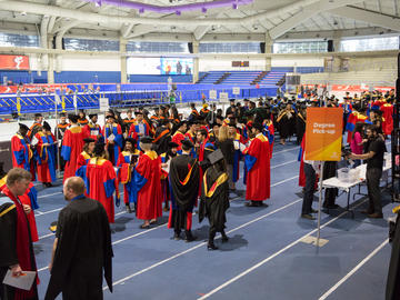 Students celebrate graduation at the 2019 fall convocation ceremony.