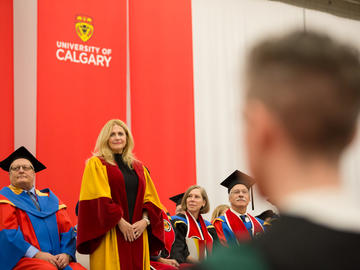 Students celebrate graduation at the 2019 fall convocation ceremony.