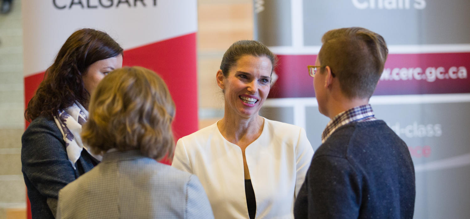 Science and Sport Minister Kirsty Duncan tours a University of Calgary lab after making a recent announcement. Duncan on Tuesday announced a $588-million investment in research under the Natural Sciences and Engineering Research Council of Canada. File photo by Riley Brandt, University of Calgary  