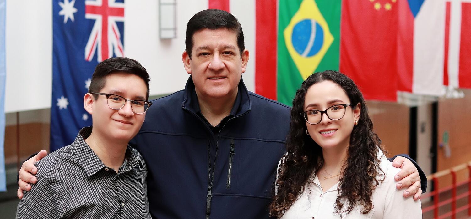 Haskayne School of Business graduates, all: Alejandro Marino with his father Arturo and older sister Valeria. 