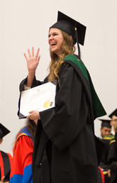 Students walk across the stage at the University of Calgary’s fall convocation ceremony on Friday, November 15, 2019.