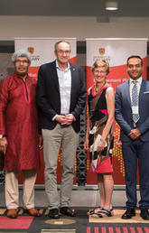 From left: Guido van Marle, Cheryl Dueck, Janaka Ruwanpura, Walter Herzog, Heather Baxter, Sumedh Bele, Mindi Summers, Isabel Ramos Fandiño, Christine Walsh, Hubertus Liebrecht. 