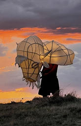 Small bison lanterns at a previous presentation of the Iniskim experience