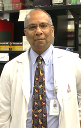 Dr. Aru Narendran in his lab.