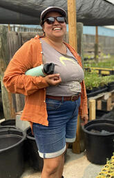 Latifa Pelletier-Ahmed at work for ALCLA Native Plants