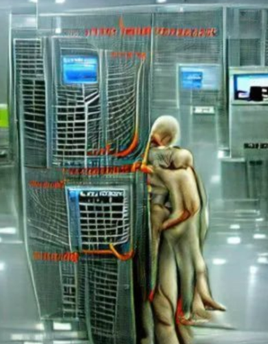 AI-generated image of “data centers at the end of the world”