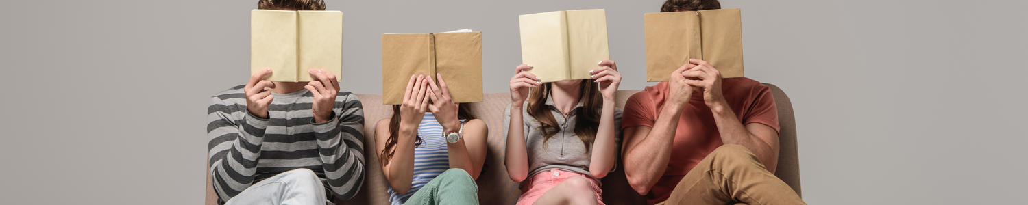 People readng books while seated