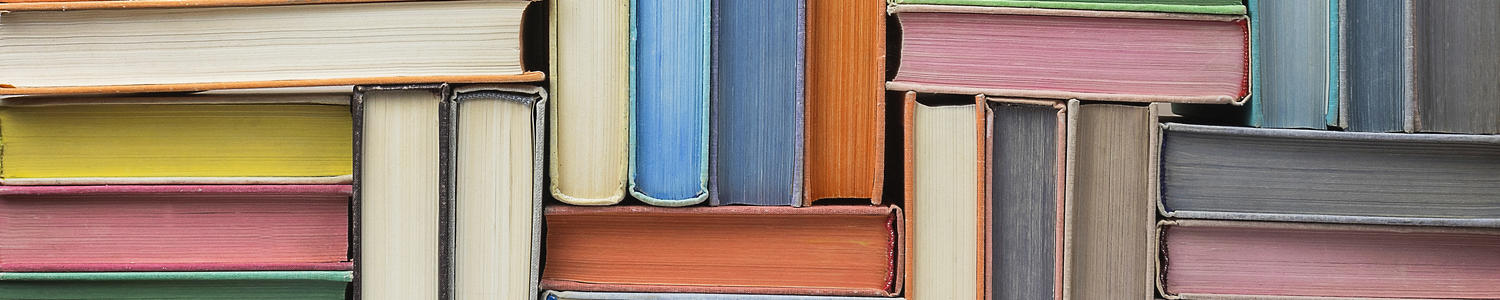 Books arranged haphazardly