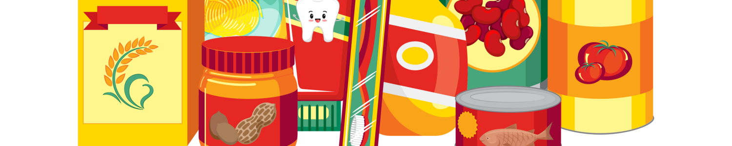 Illustration of canned and packaged goods