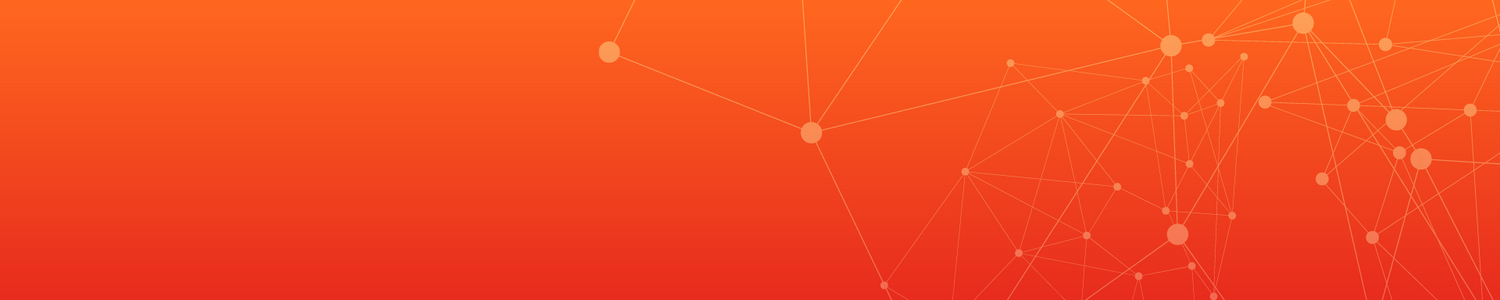 Orange background with dots and lines connecting them.