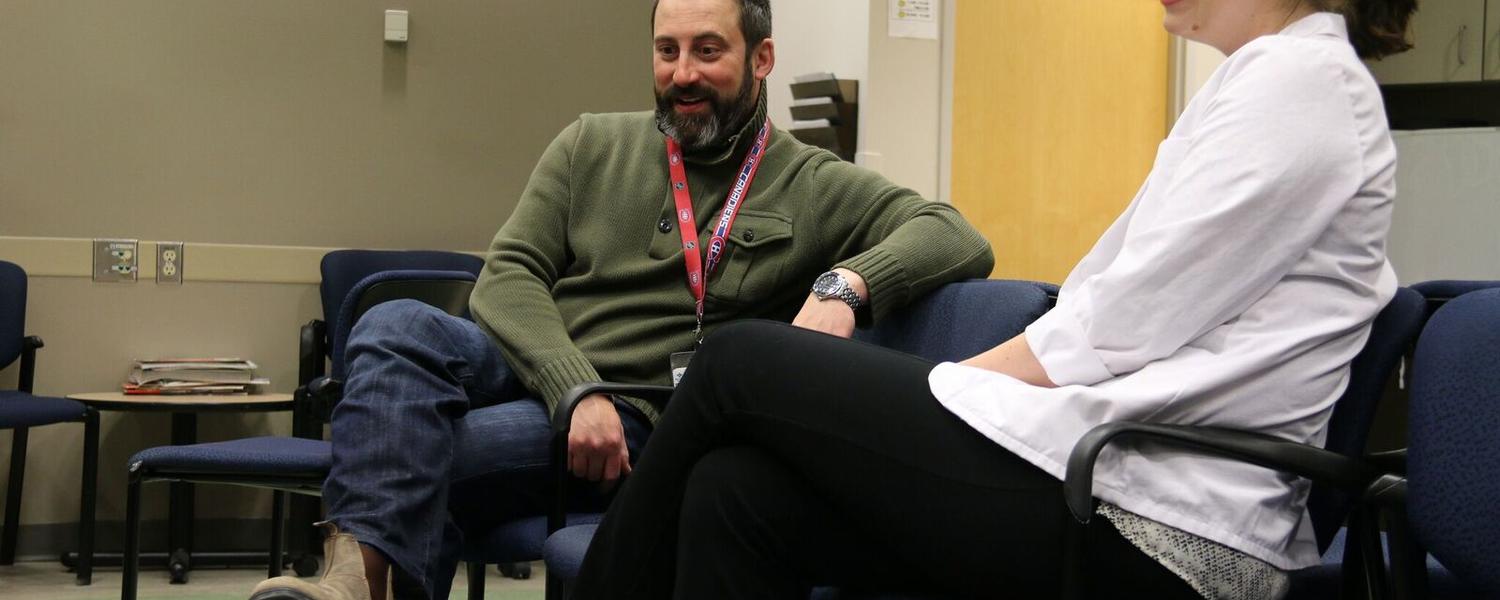 Luc with student