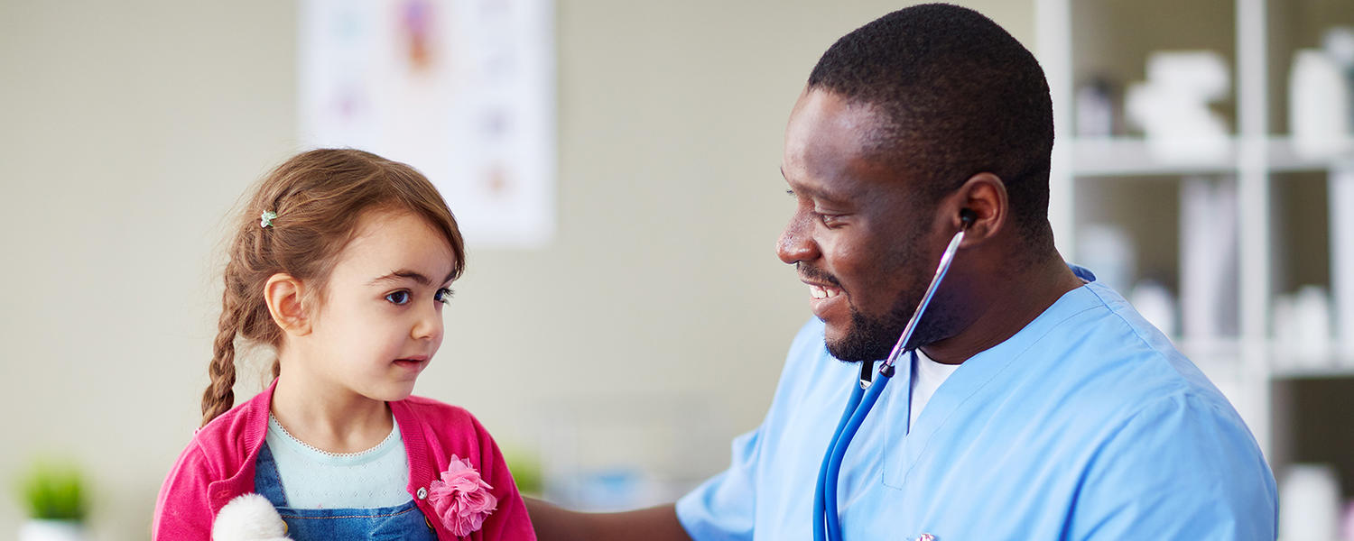 Clinician working with patient. 