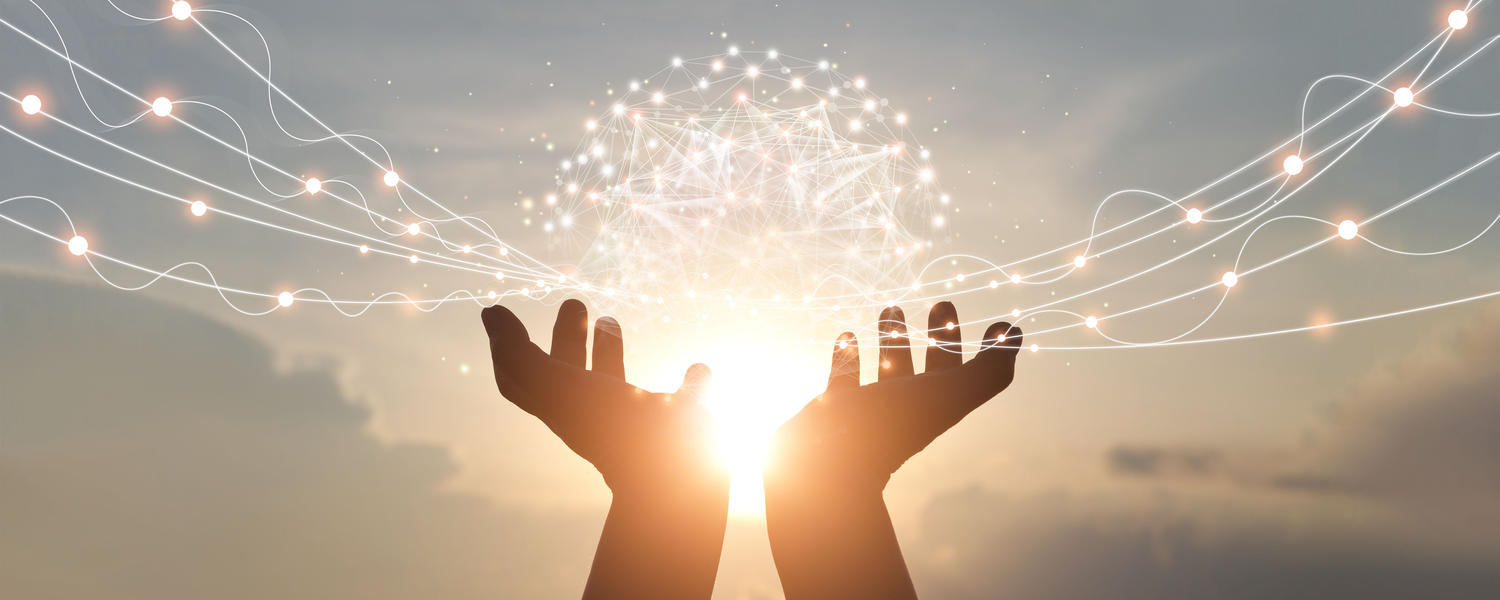 Child holding bright light