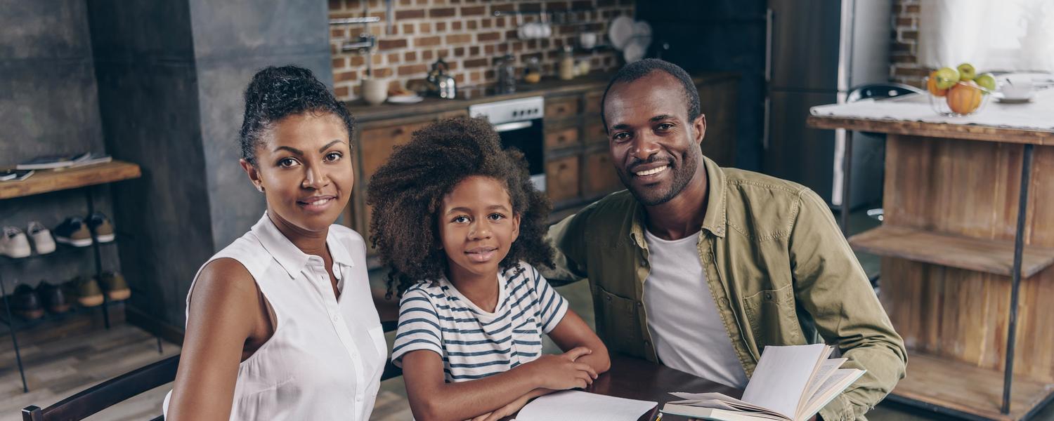 Family studying together
