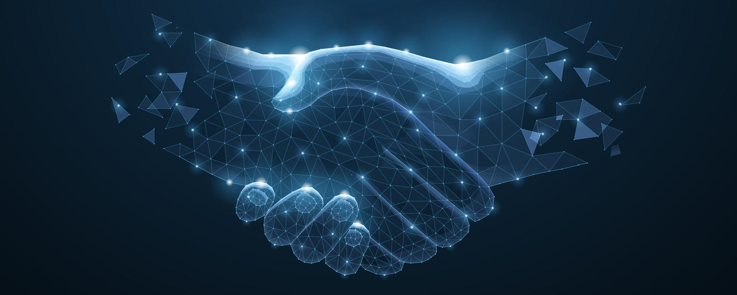 Handshake illustrating technology