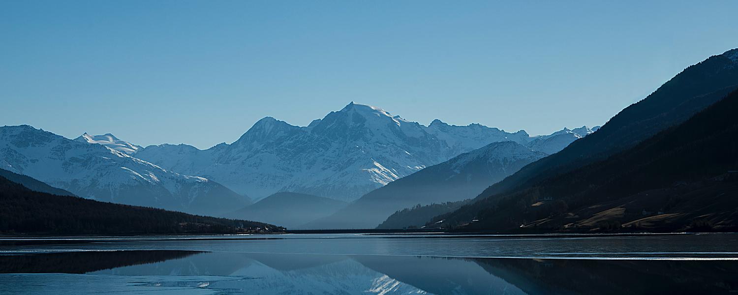 Mountain and lake scene