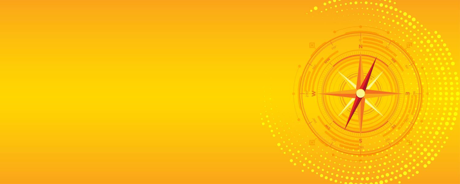 yellow and orange compass
