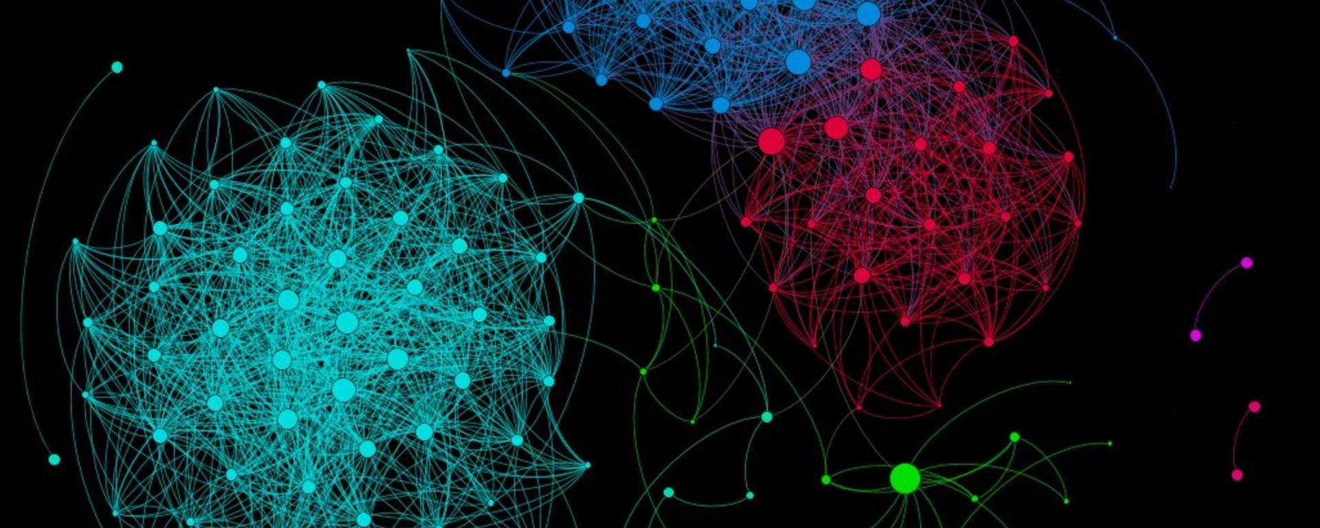 "Facebook Network Visualized with Gephi" by yaph is licensed with CC BY-NC-SA 2.0. To view a copy of this license, visit https://creativecommons.org/licenses/by-nc-sa/2.0/