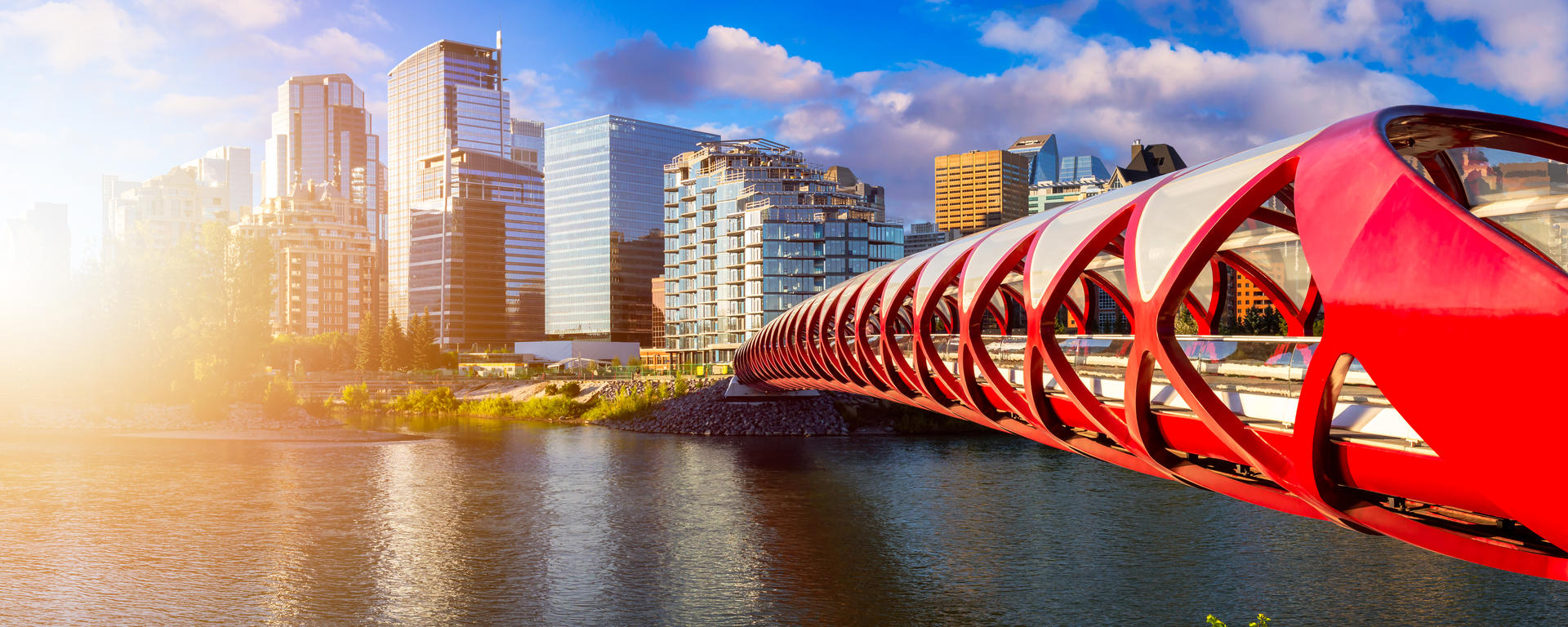 Downtown Calgary with Peace Bridge