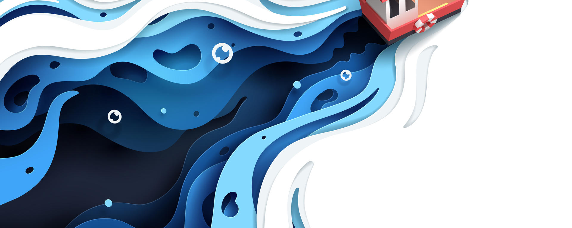 Illustration of boat on the sea