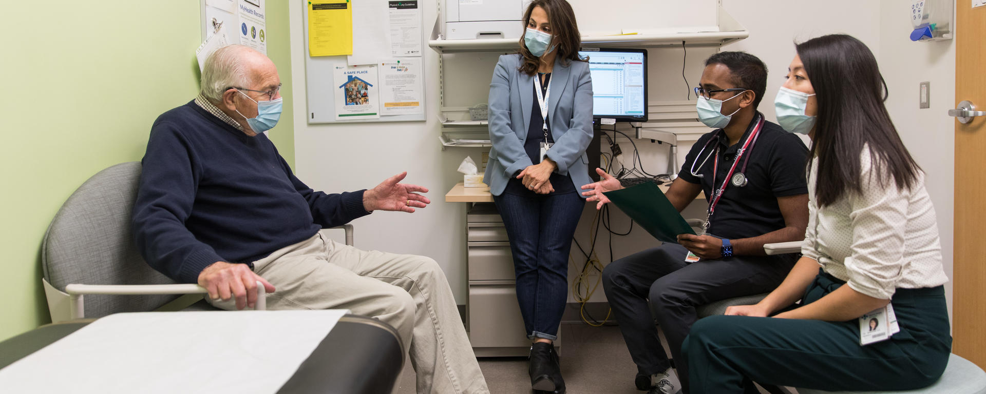 Doctors and patient