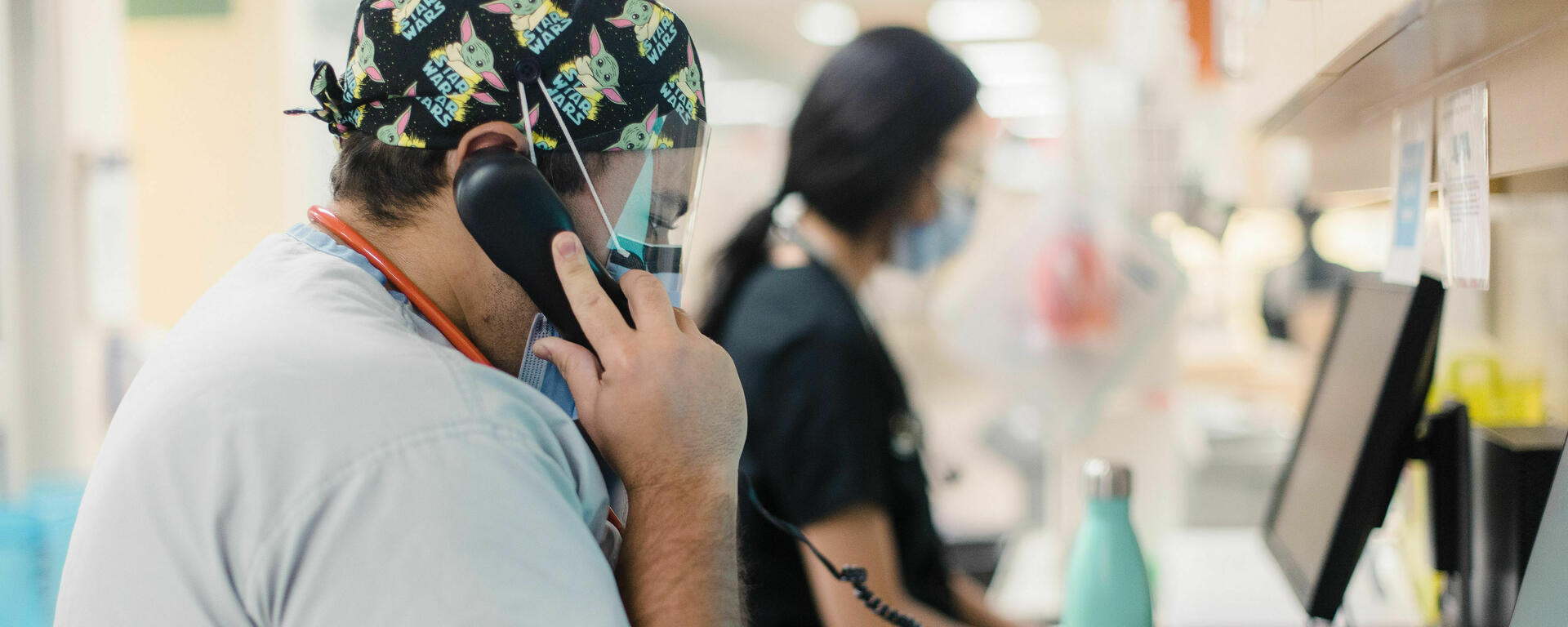 Doctor making a call