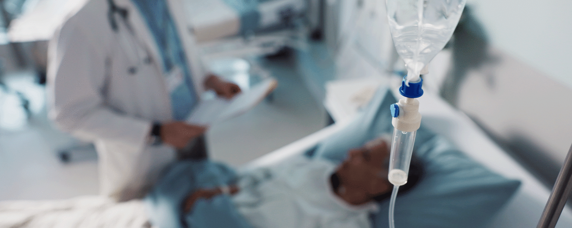 video of iv and patient in bed