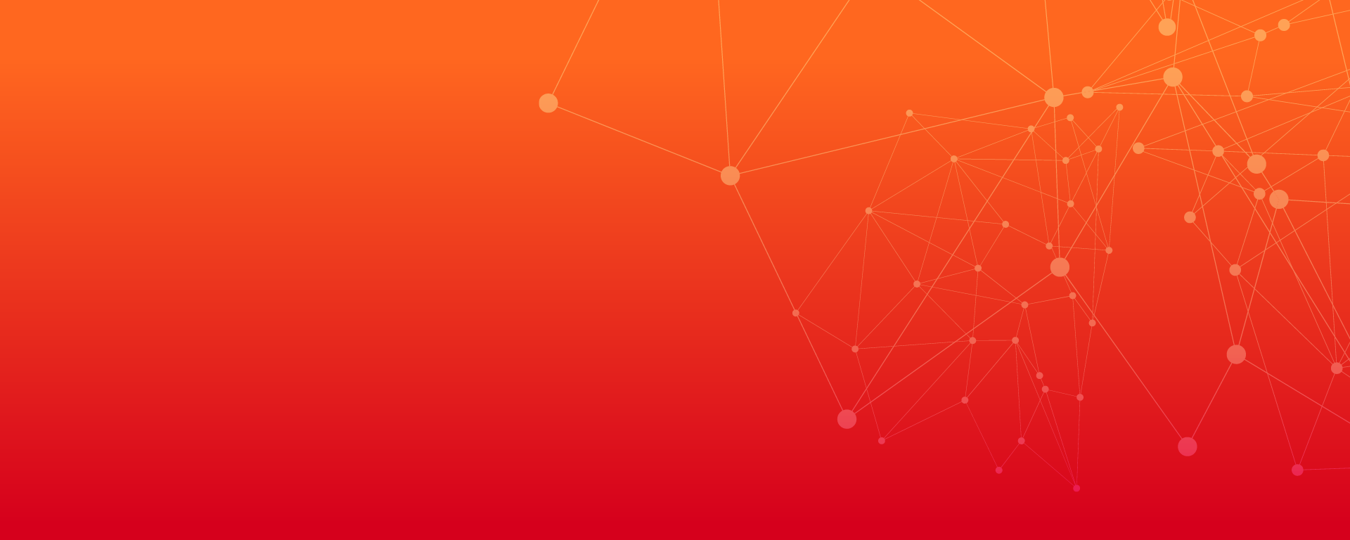 Orange and red banner with dots connect by lines