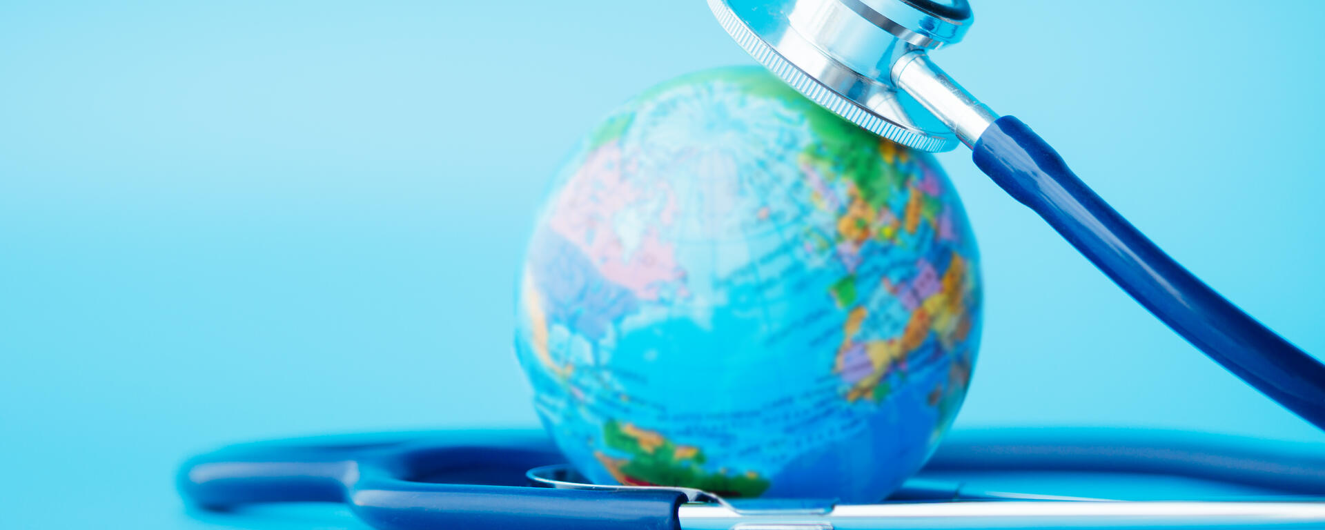 globe with stethoscope