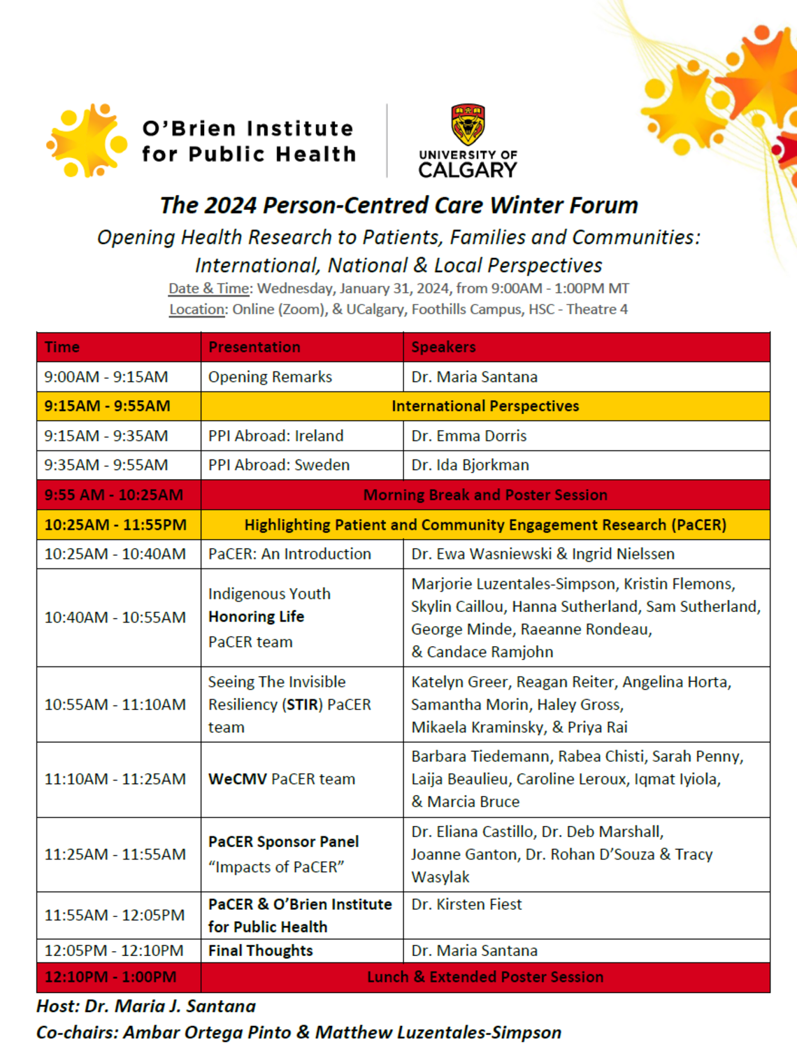 Person-Centred Care Winter Forum Agenda