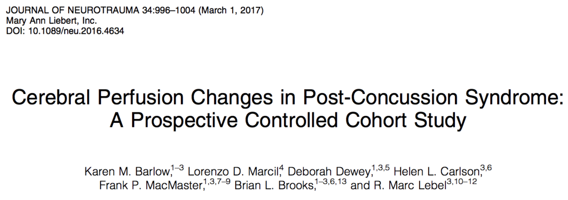 CBF in concussion