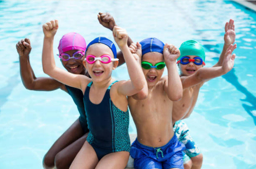 Children in pool exercise image Children in pool exercise image