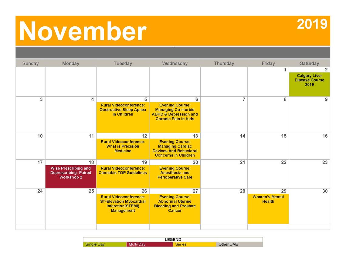 November Calendar