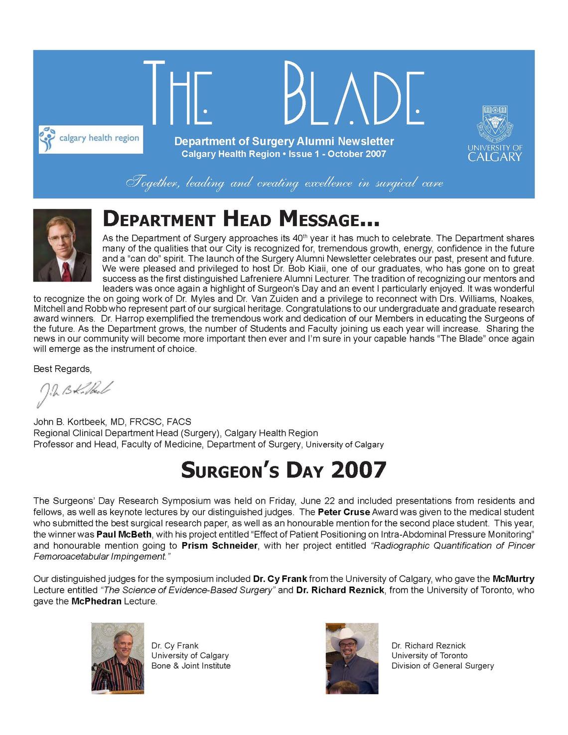 The Blade newsletter 2007