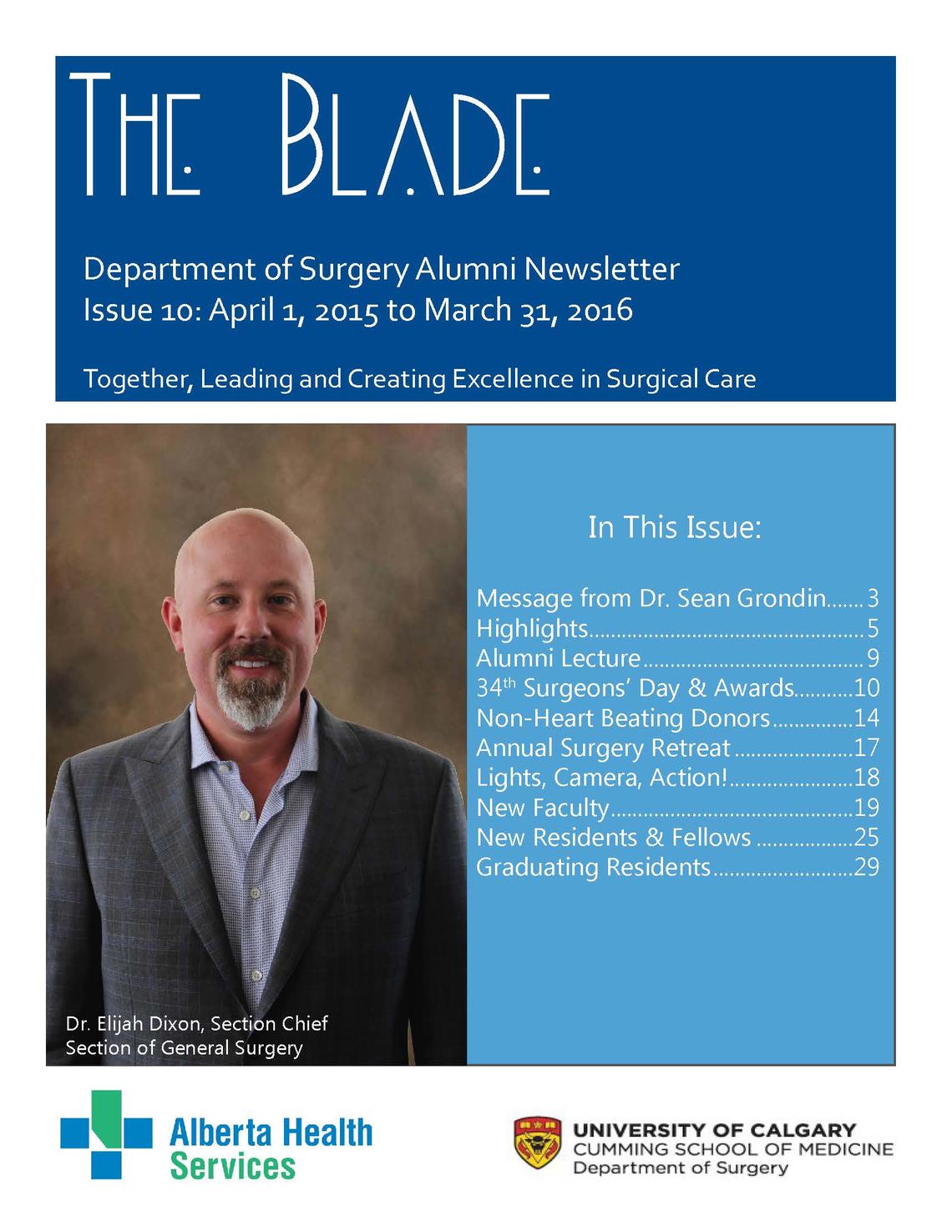 The Blade newsletter 2016