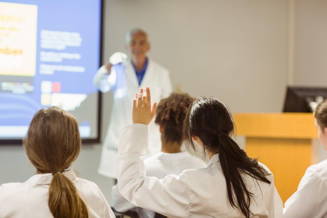 Medical instructor teaching class