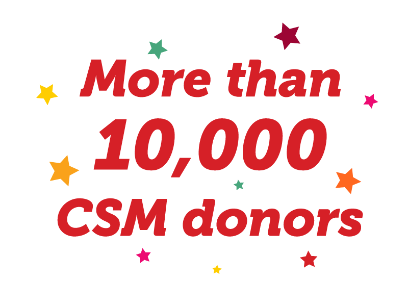 More than 10,000 CSM donors