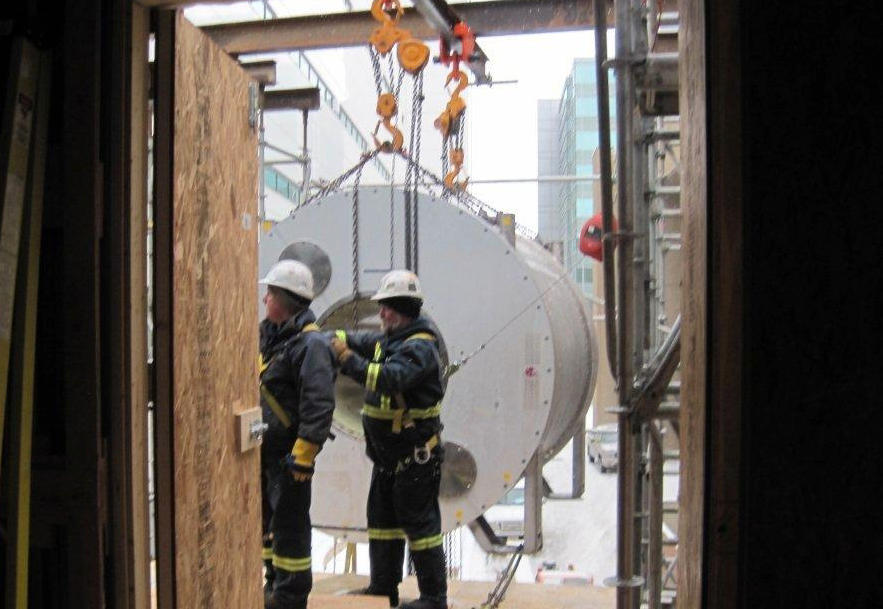 Installation of a 3-T magnet at the Seaman Family Centre, 2010.