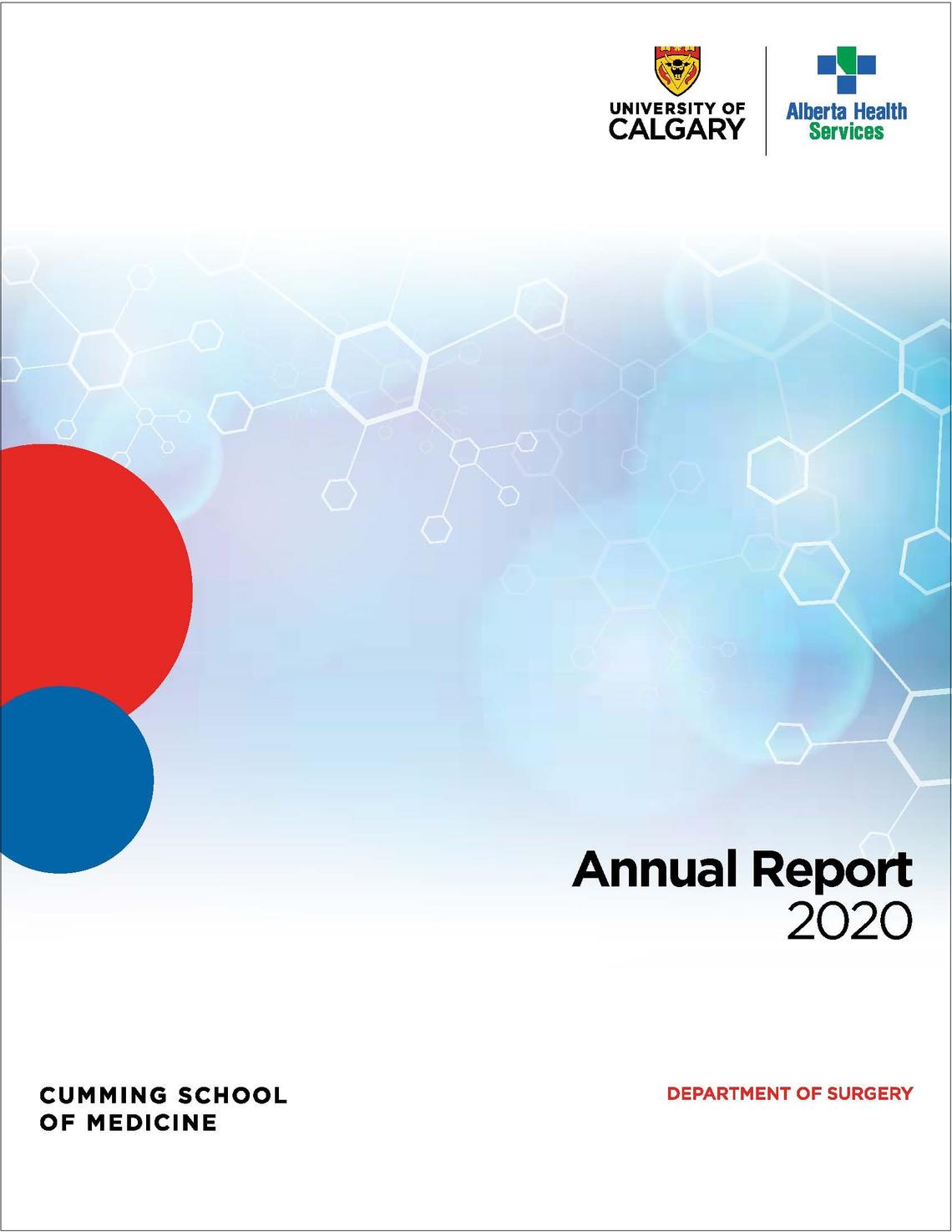 Department of Surgery 2020 Annual Report Cover