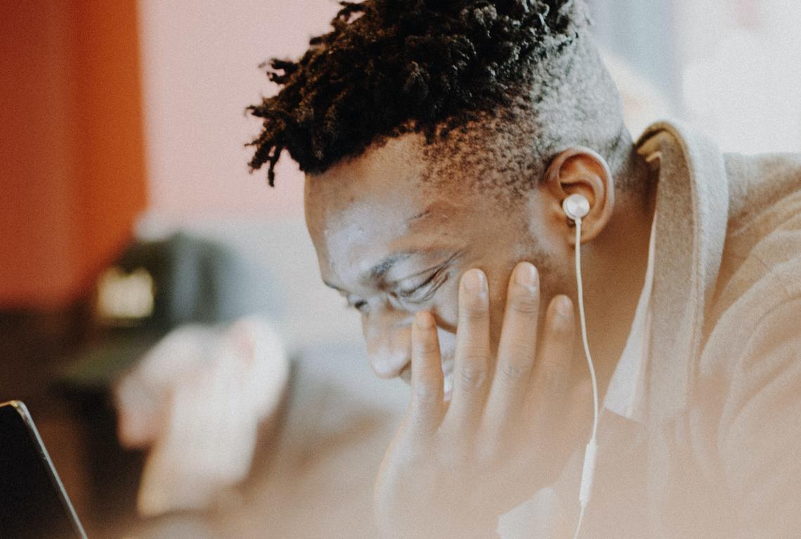 man at computer